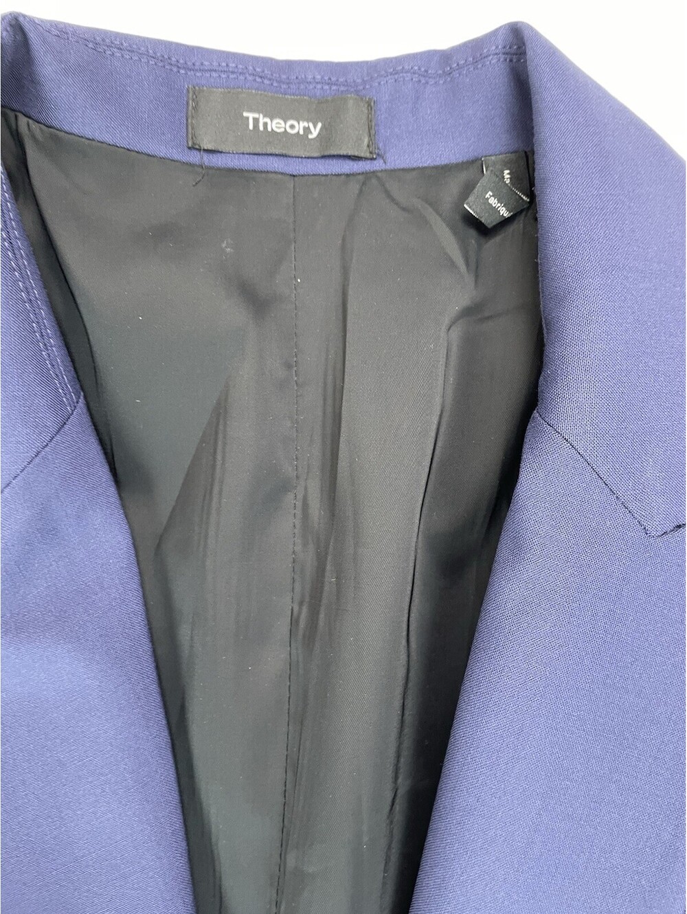 Theory Nichelle 2 Sea Blue Traceable Wool Stretch Blazer Suit Jacket Size 12 - Picture 4 of 9